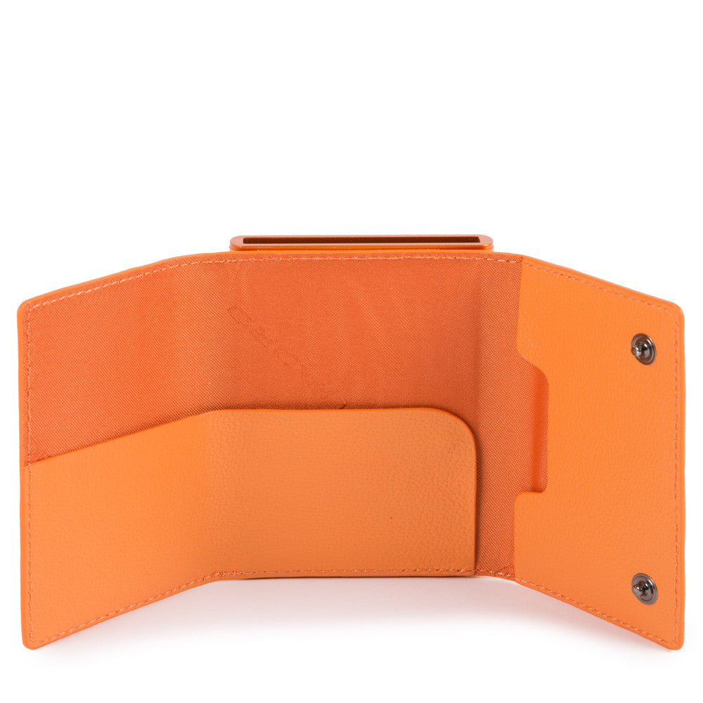 Compact Wallet Per Banconote E Carte Di Credito Arancio Fluo Piquadro PP4891EMR/AR