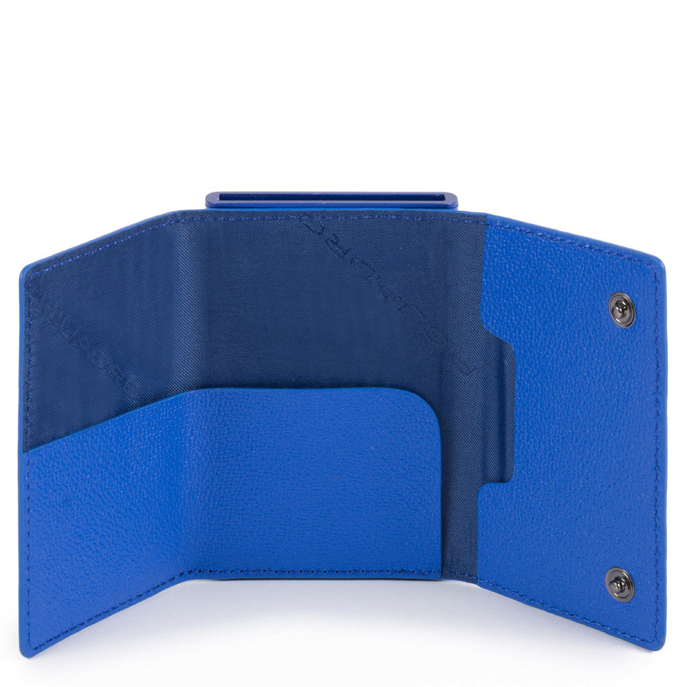 Compact Wallet Per Banconote E Carte Di Credito Blu Elettrico Piquadro PP4891EMR/BLU