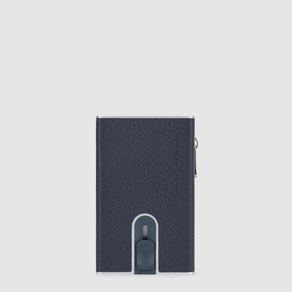Piquadro PP5585MOSR-BLU Compact Wallet Porta Monete Con Sliding System Blu