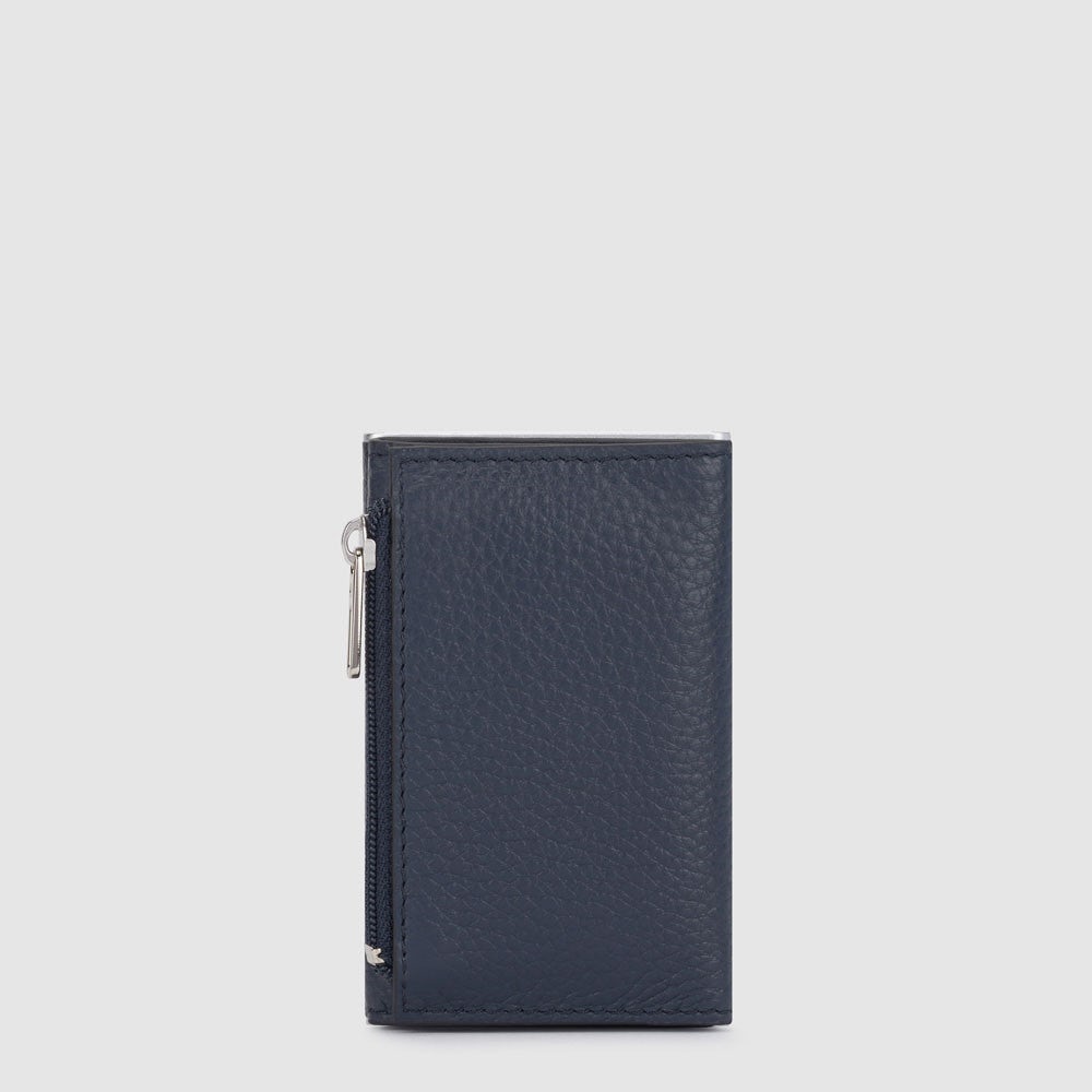 Piquadro PP5585MOSR-BLU Compact Wallet Porta Monete Con Sliding System Blu