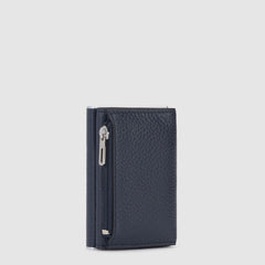Piquadro PP5585MOSR-BLU Compact Wallet Porta Monete Con Sliding System Blu