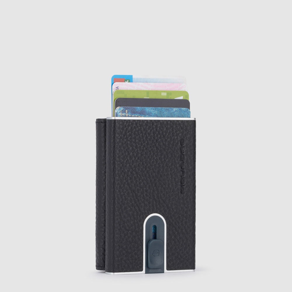 Piquadro PP5585MOSR/N Compact Wallet Porta Monete Con Sliding System Nero