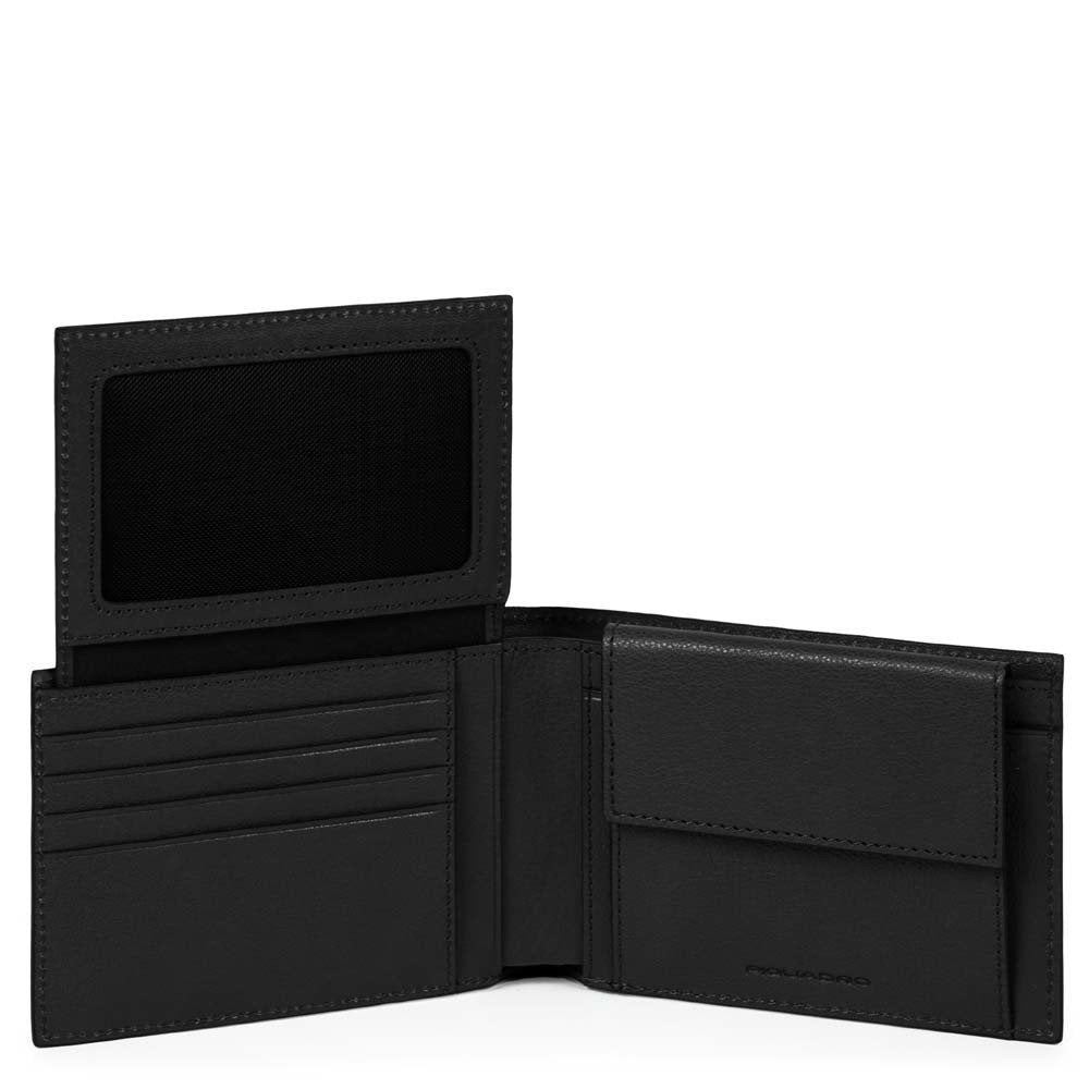 Piquadro Portafoglio Uomo Con Porta Documenti, Portamonete Nero PU1392B3R/N