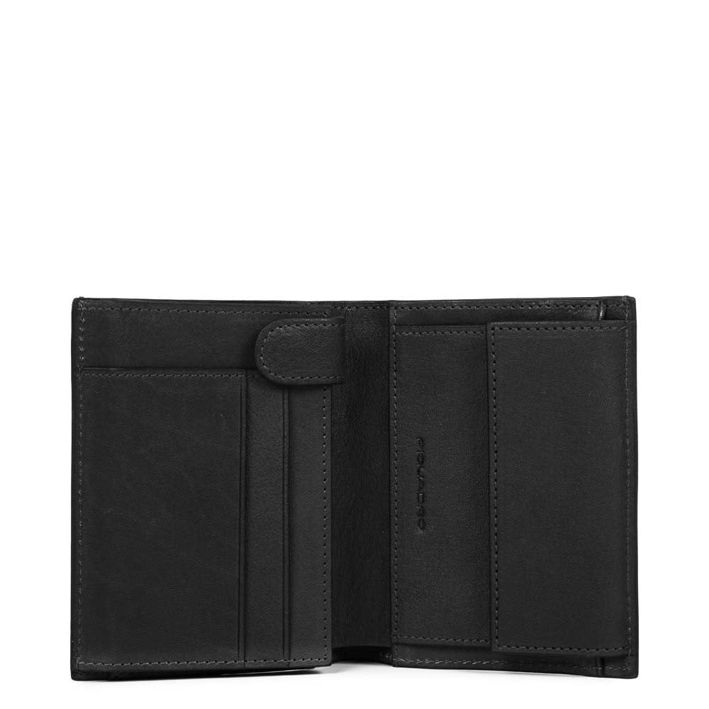 Piquadro Portafoglio Uomo Verticale Con Portamonete, Porta Nero PU1740B3R/N
