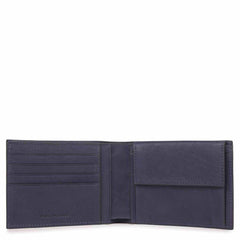 Piquadro Portafoglio Uomo Con Portamonete In Pelle Blu Oceano PU257B3R/BLU4