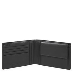 Piquadro Portafoglio Uomo Con Portamonete Chevron/nero PU257P16