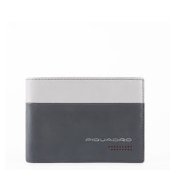 Piquadro, portafoglio uomo in pelle con porta monete grigio/nero PU257UB00R/GRN