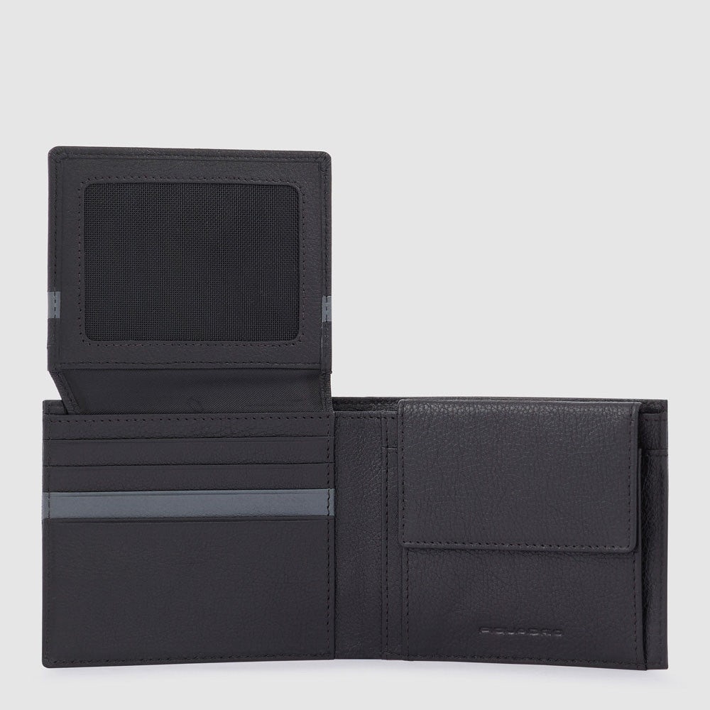 Piquadro PU4518W115R - Portafoglio Uomo Con Porta Documenti Nero