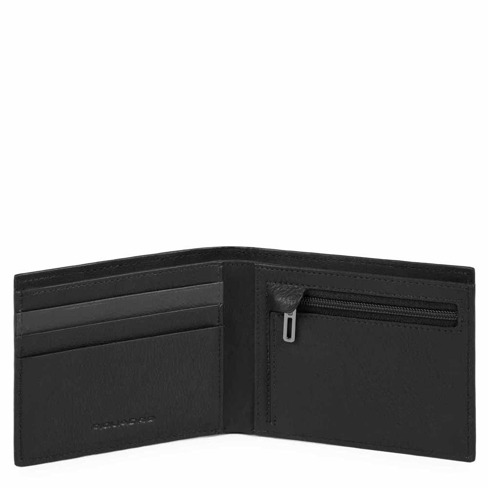 Piquadro Portafoglio Uomo Con Tasca Porta Monete Chiusa Nero PU4823W103R/N