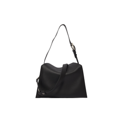 Orciani Trinity Soft Small Borsa a Spalla in Pelle Martellata Nero