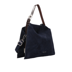 Orciani Trinity M Borsa a Spalla in Suede Blu Navy