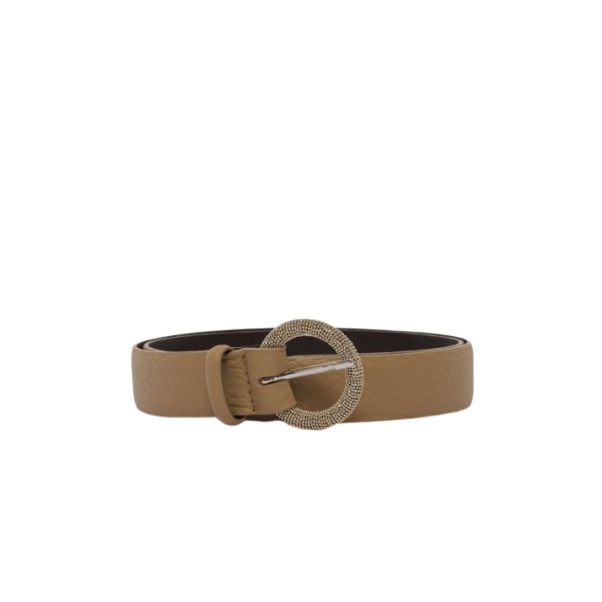 Orciani Icon Micro Chain Soft Cintura in Pelle Biscotto