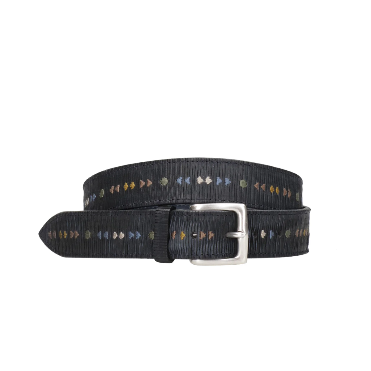 Orciani Blade Symbol Cintura in Cuoio Blu