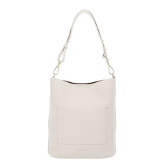 Coccinelle Borsa in Pelle Double Grainy Pearl/Cognac