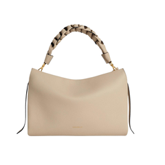 Coccinelle Boheme Borsa a Spalla con Manico Intrecciato Beige