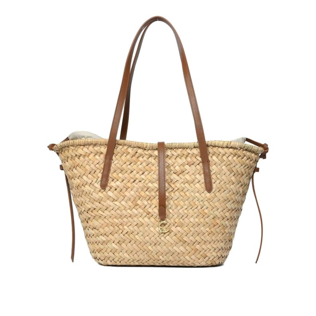Coccinelle C-Me Summer Large Borsa in Paglia e Pelle