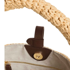 Coccinelle C-Me Medium Shopper in Rafia e Pelle