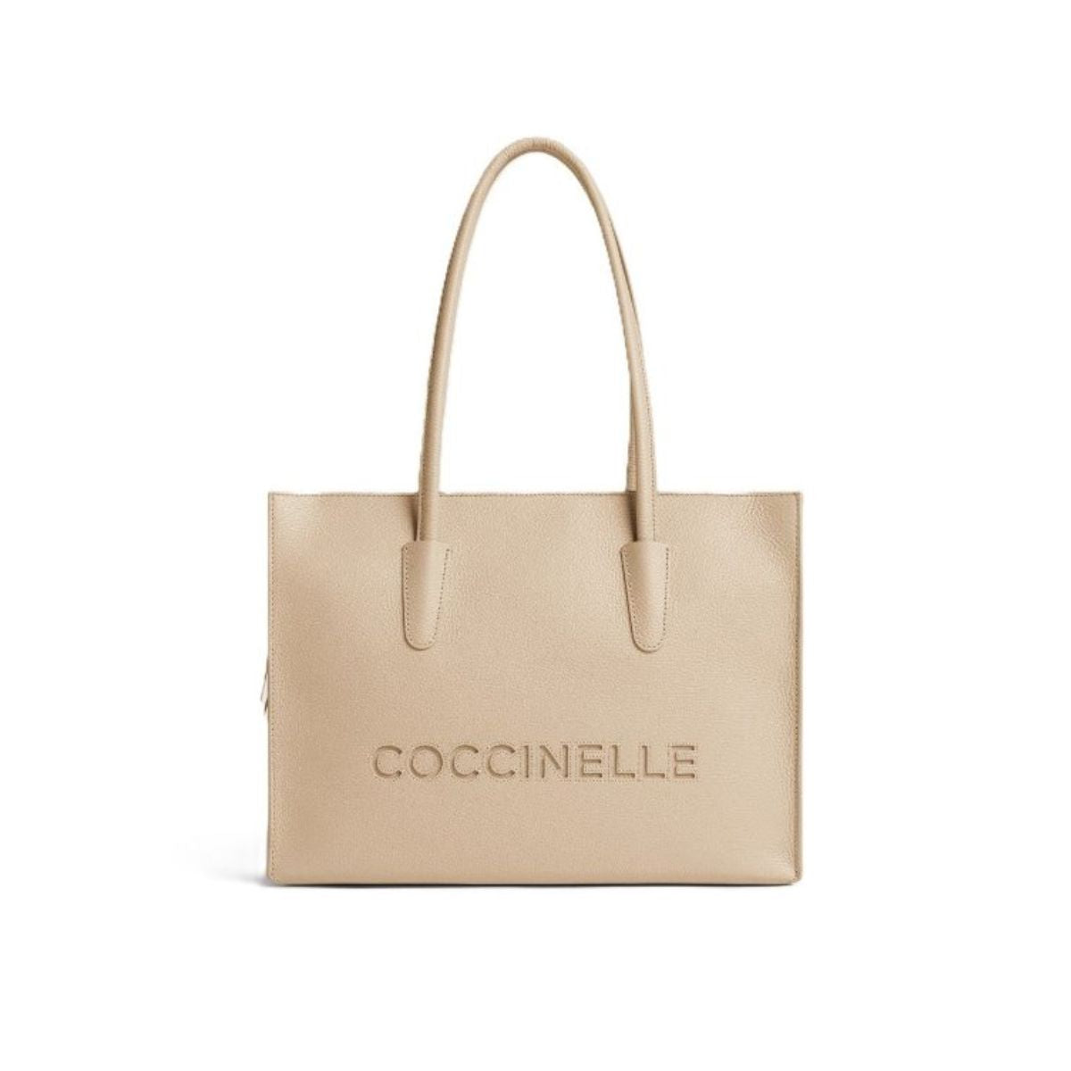 Coccinelle Myrtha 26 Borsa Shopping in Pelle Sandshell