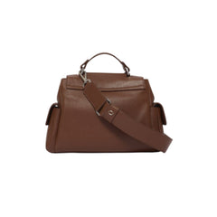 Orciani Sveva Bag Piccola Cargo in Pelle Martellata Cocoa