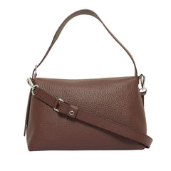 Orciani Nana Soft Midi Borsa a Spalla in Pelle Martellata Marrone