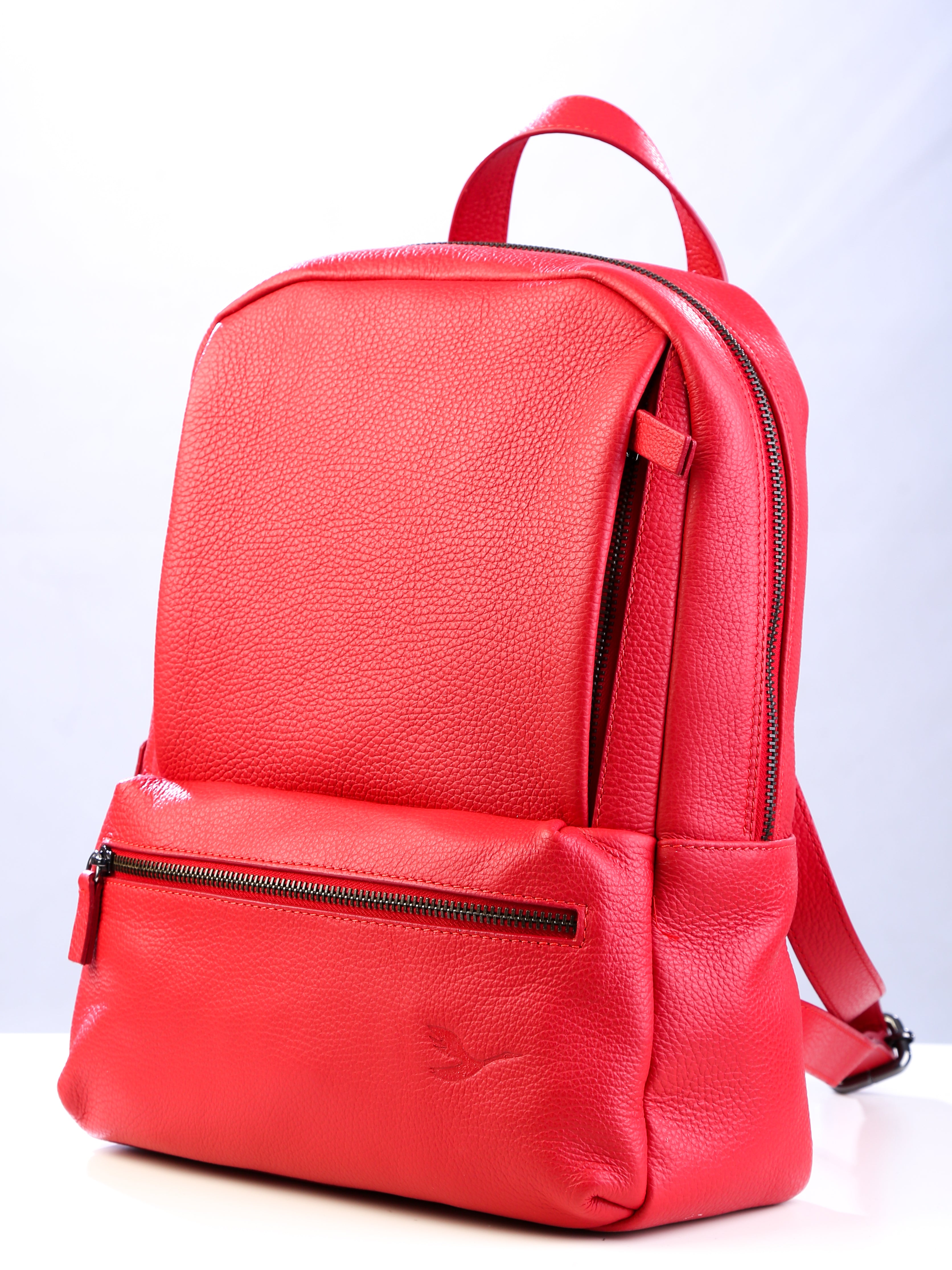 Lingua d'oca zaino in pelle martellata rosso 181582.05