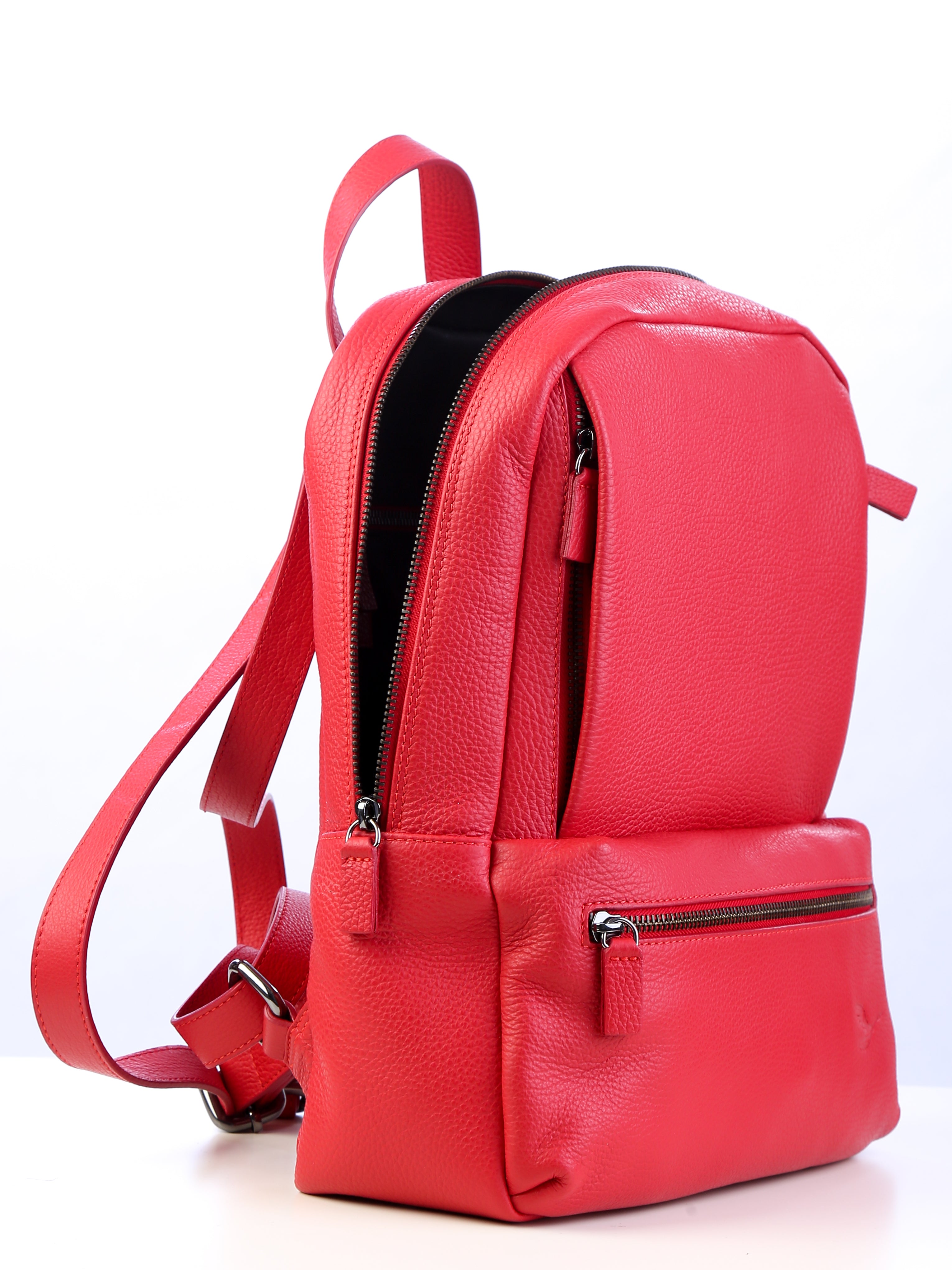 Lingua d'oca zaino in pelle martellata rosso 181582.05