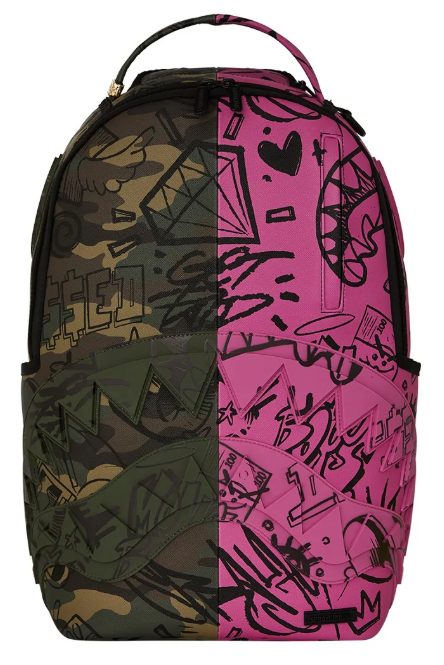 ZAINO SPRAYGROUND SPLIT PINK AND CAMO DLX