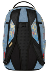 ZAINO SPRAYGROUND METALLIC PRINTED DENIM SHARK DLXSV