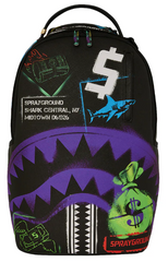 ZAINO SPRAYGROUND SHARK CENTRAL STENCILS - BLACK DLXSV