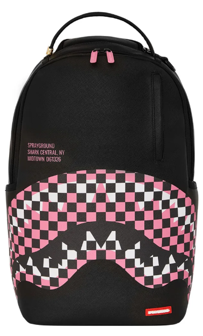 ZAINO SPRAYGROUND SHARK CENTRAL BREAKUP CHECK SORBET GREY