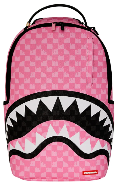 ZAINO SPRAYGROUND PINK AND BLACK DRIP CHECK DLXSV