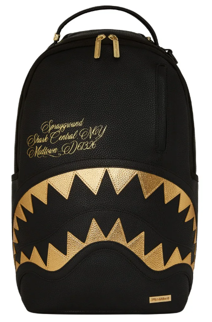ZAINO SPRAYGROUND SHARK CENTRAL GOLD DLXSV