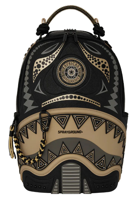 ZAINO SPRAYGROUND AI WONDERLAND GOLD AND BLACK