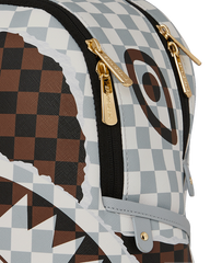 ZAINO SPRAYGROUND CREAM BROWN TEAR CHECK SAVAGE