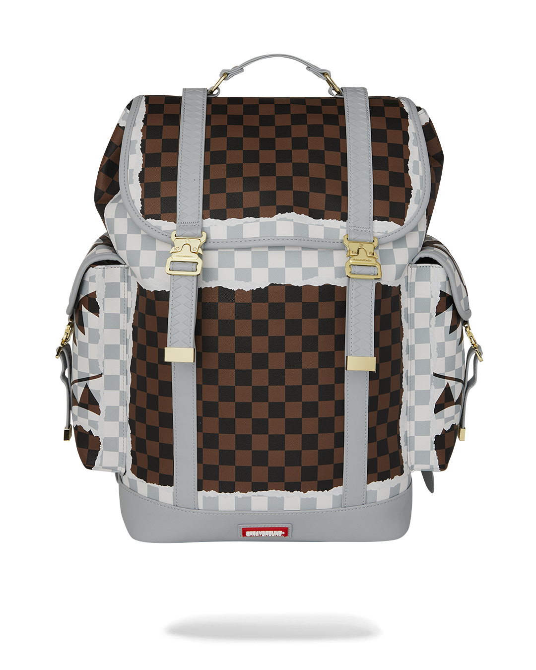ZAINO SPRAYGROUND CREAM BROWN TEAR CHECK MONTECARLO