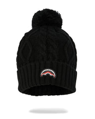 CAPPELLO SPRAYGROUND BLACK KNIT PUFF BEANIE