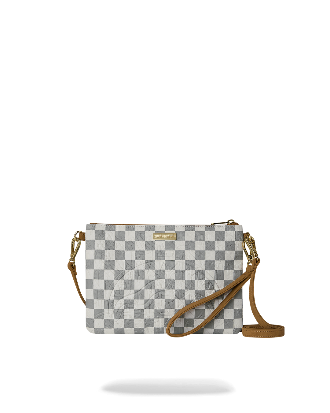 POCHETTE SPRAYGROUND GRAFF EMBOSSED CREAM CHECK CROSSOVER