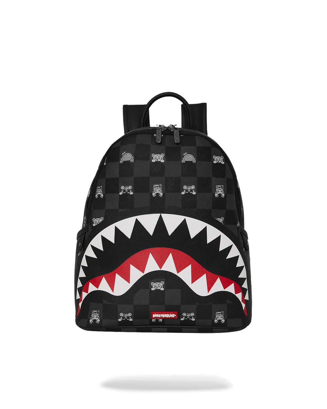 ZAINO SPRAYGROUND GRAY PEEKING CHARACTER CHECK SAVAGE