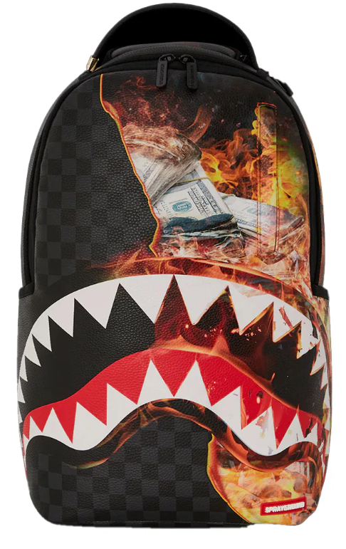 De Santis Zaino Sprayground Shark Fire Check 910B6358NSZ, Lo zaino perfetto per il tuo rientro a scuola!