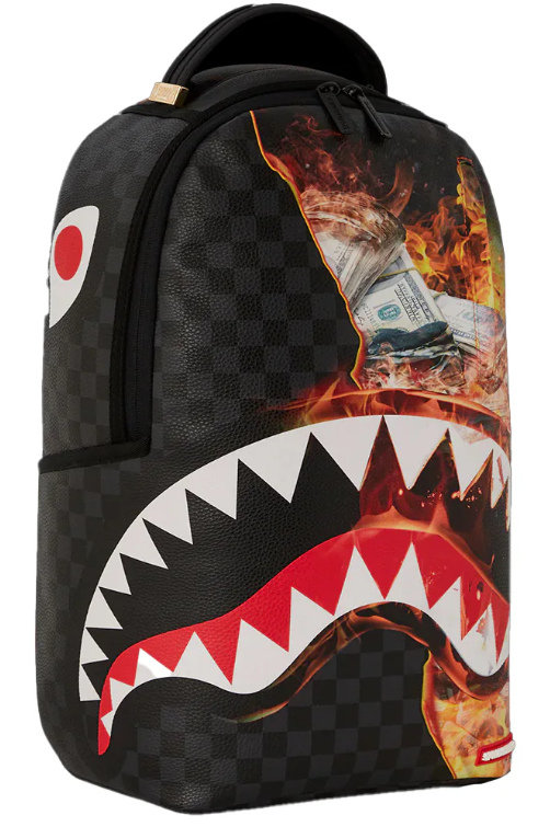 De Santis Zaino Sprayground Shark Fire Check 910B6358NSZ, Lo zaino perfetto per il tuo rientro a scuola!