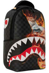 De Santis Zaino Sprayground Shark Fire Check 910B6358NSZ, Lo zaino perfetto per il tuo rientro a scuola!