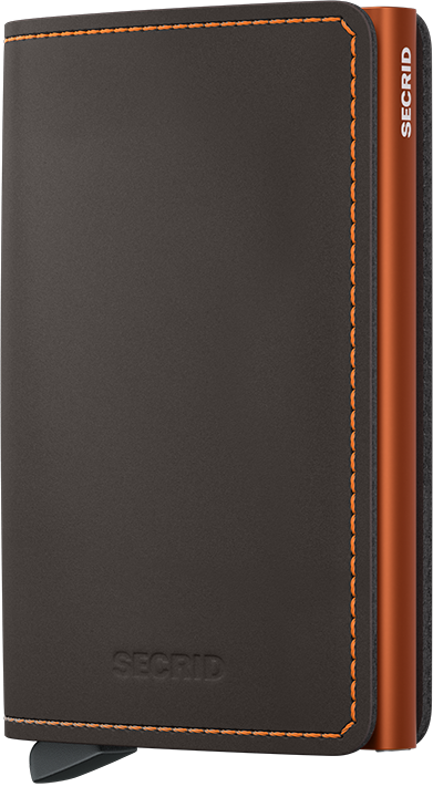 Slimwallet Matte Truffle & Orange