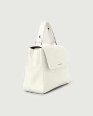 Orciani BT2006SOF-BIA Borsa Sveva Soft Media A Spalla In Pelle Con Tracolla Bianco