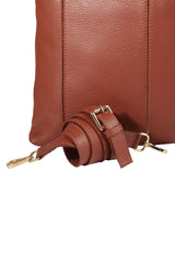 Lingua d’Oca Viola Borsa in Pelle di Vitello Martellata con Manico Intrecciato 44x40x4 cm