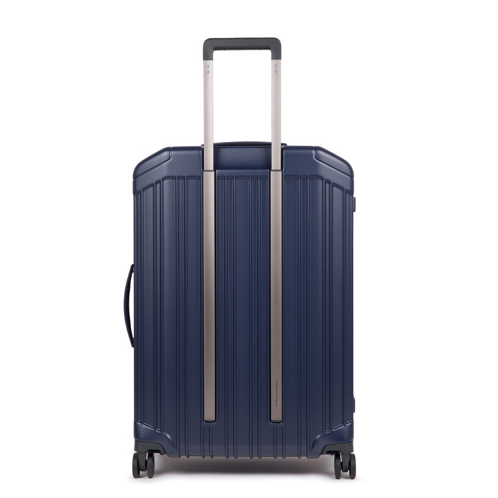 Piquadro BV4427PQL/BLUO Trolley Medio 4 Ruote In Policarbonato Blu Opaco