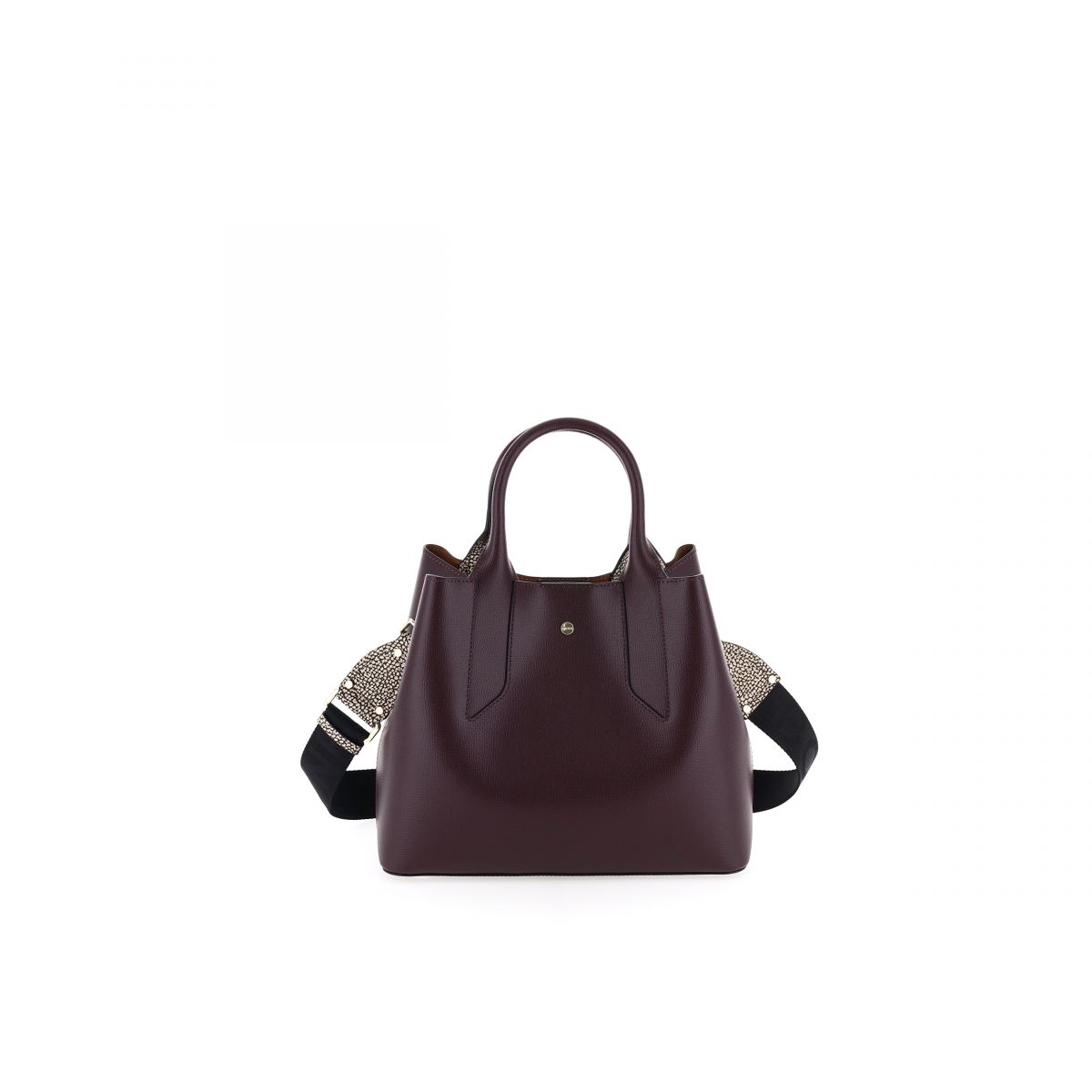 Borbonese Blow Bag Medium Leather Shopper Bordeaux 923994H97414