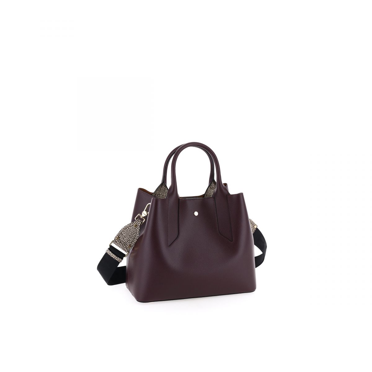 Borbonese Blow Bag Medium Leather Shopper Bordeaux 923994H97414