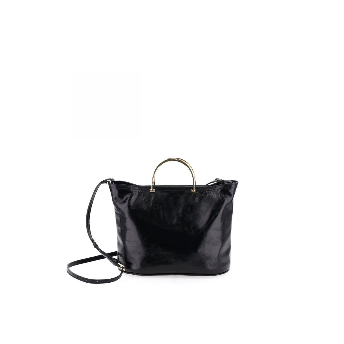 Borbonese Minerva Medium Glossy Leather Handbag 924415757100