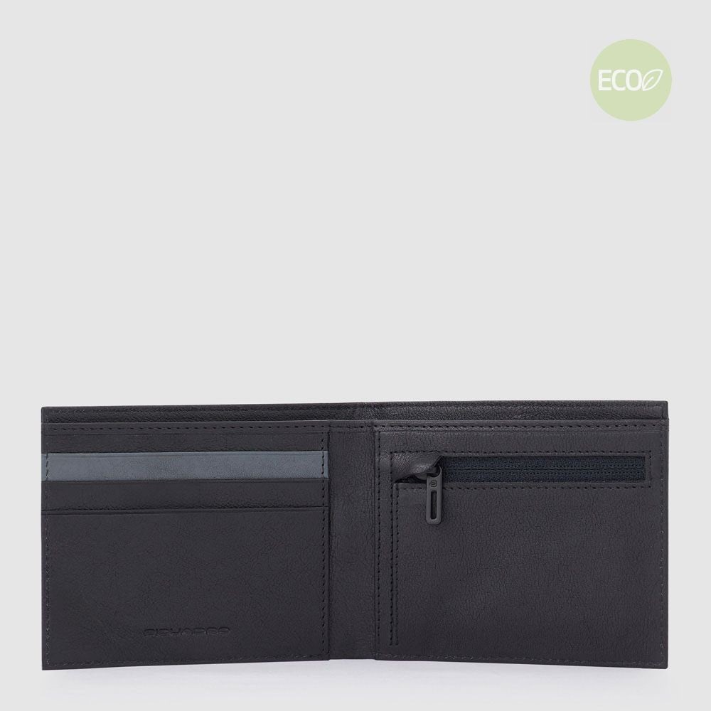 Piquadro PU4823W115R - Portafoglio Uomo Sottile Con Porta Monete Nero