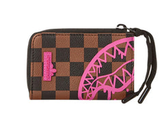 SPRAYGROUND 910W5335NSZ PINK DRIP BROWN CHECK WALLET